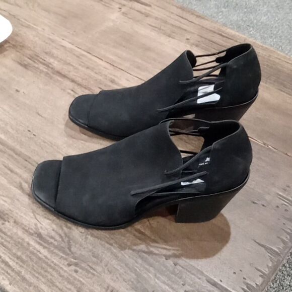 Eileen Fisher Vero Couio Alfie nubuck suede  block heels in black Size 11 NWT - Picture 5 of 8